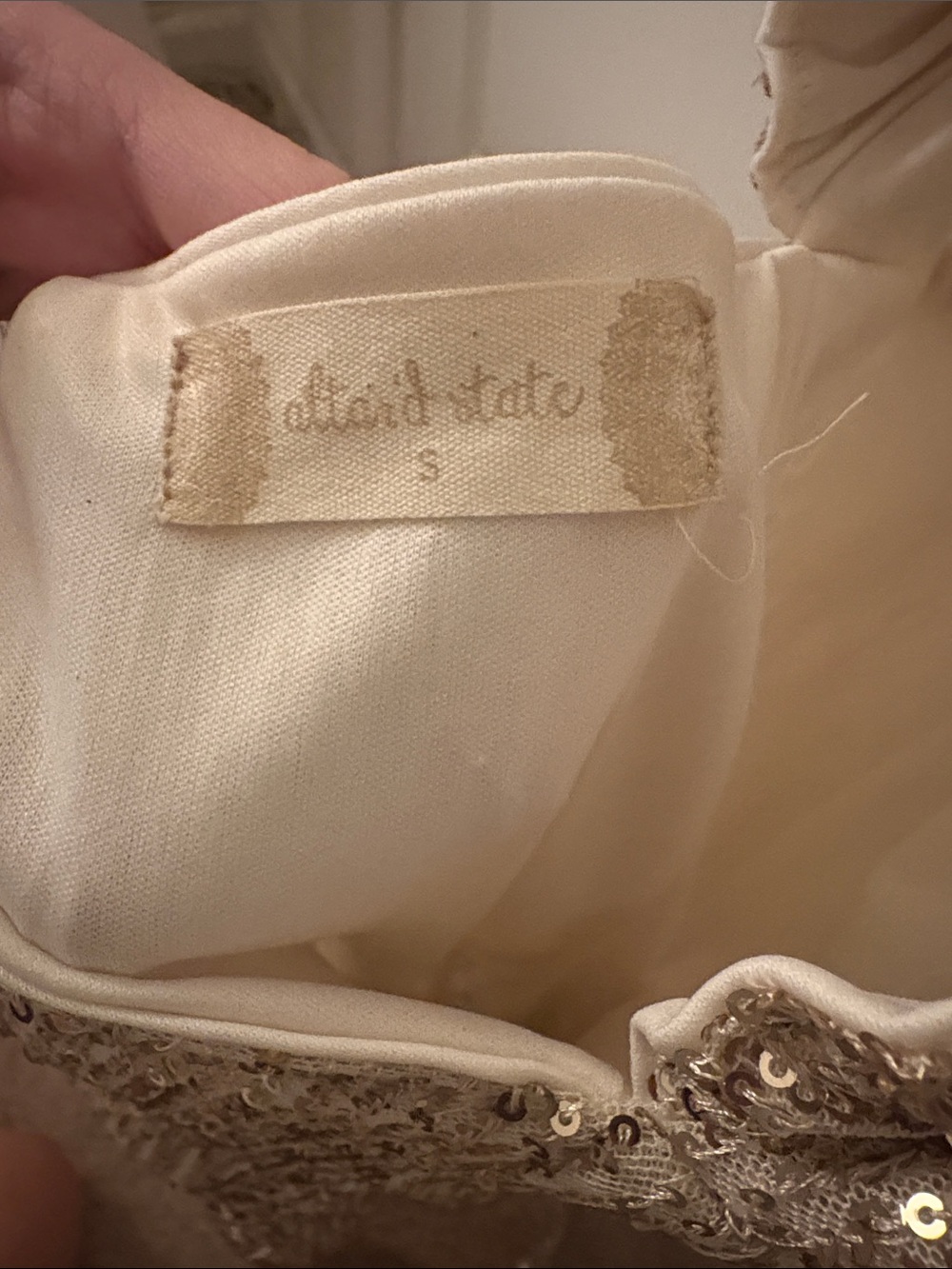 Altard State Gold Sequin Slip Dress with Spaghetti Straps - Picture 3 of 3
